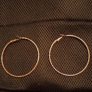 Gold hoop earrings, large